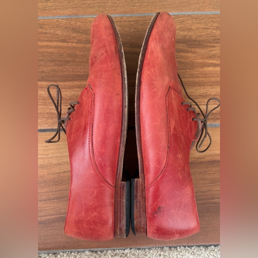 Nisolo Red Oliver Scarlet Oxford 5 for 5 Lace Up Shoe Size 7 - Picture 7 of 11